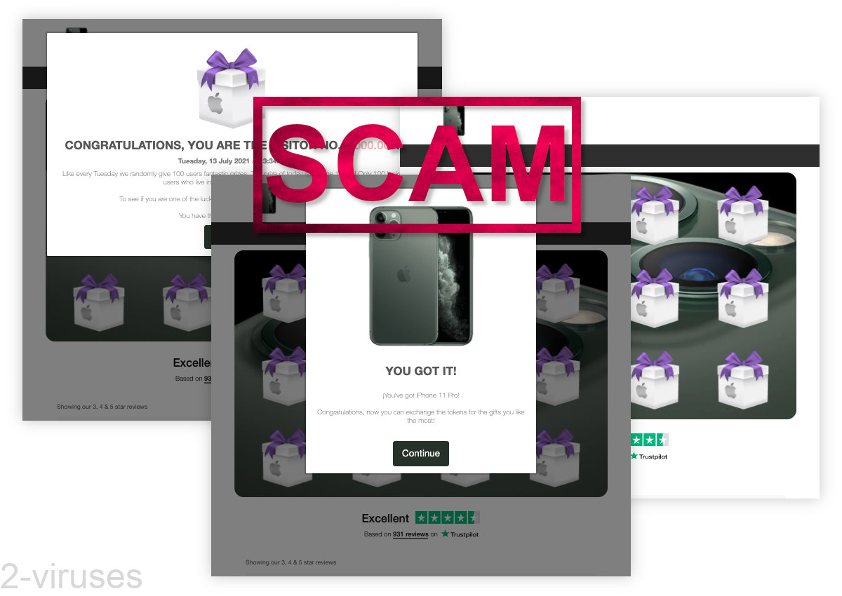 The Visitor No. 1.000.000 pop-up tells you that you won a phone.