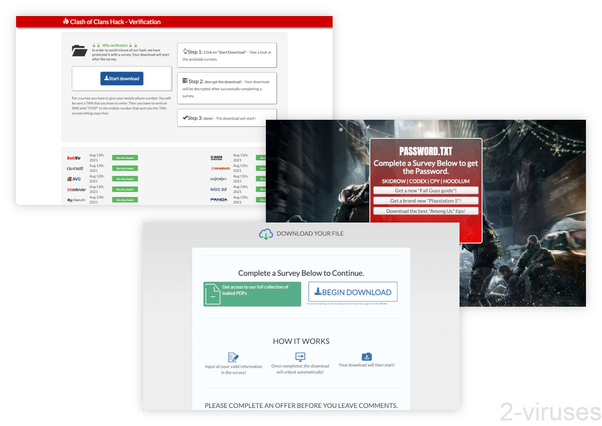 Botifiles.com shows fake file download pages.