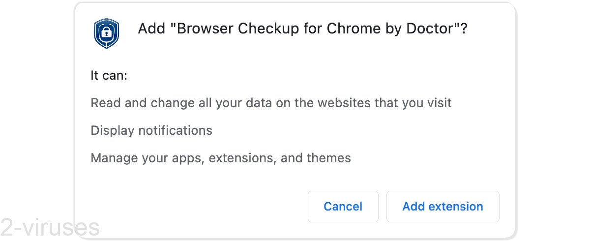 Browser Checkup for Chrome by Doctor can read and change your data on all sites, as well as display notifications.