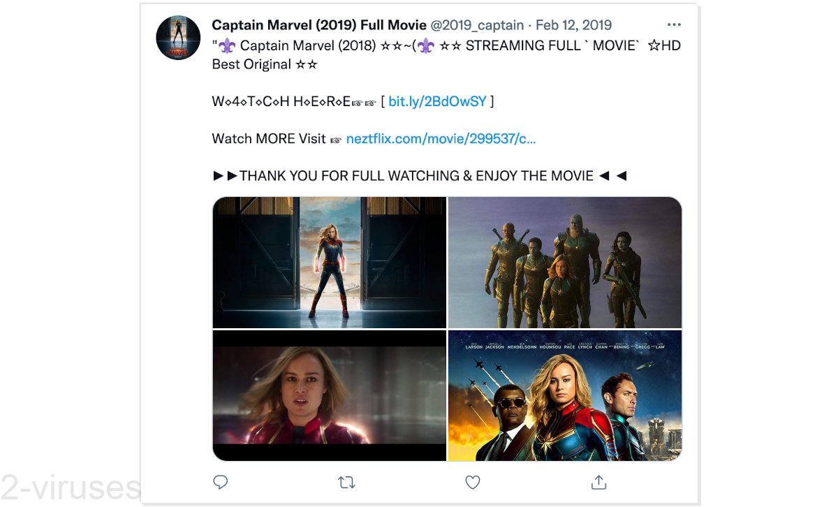 Neztflix.com is promoted by a strange Twitter account.