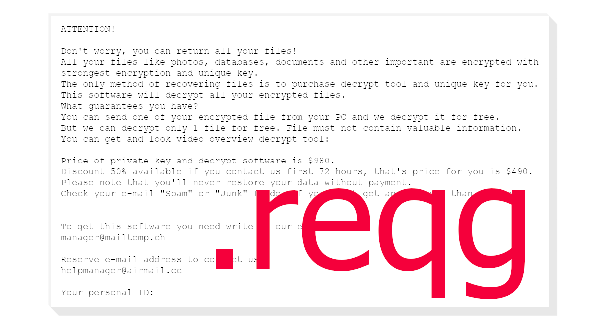 Reqg's ransom note asks for money.