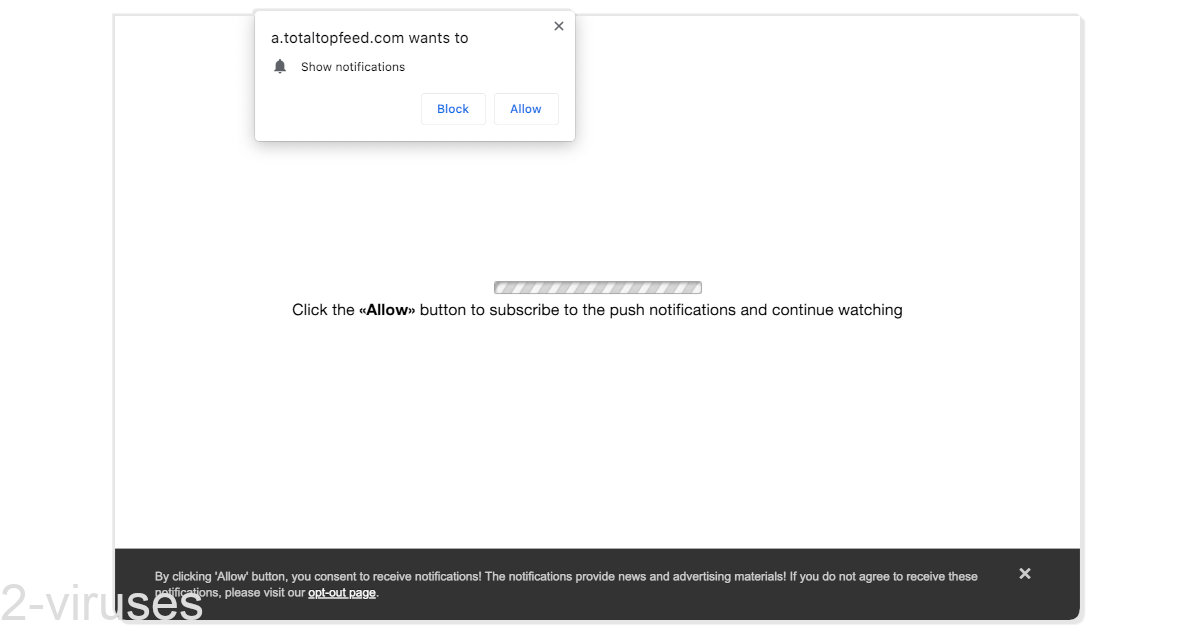 Totaltopfeed.com asks visitors to "click allow".