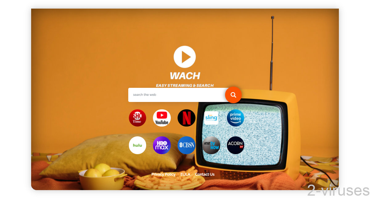 The WACH new tab shows links to streaming sites.