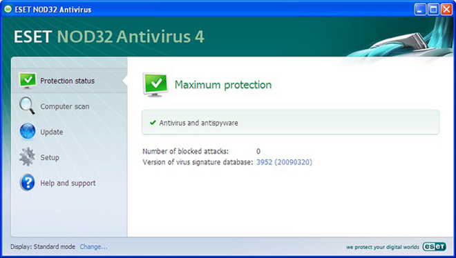 Nod32 Antivirus graphical user interface